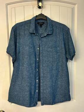 Marc Anthony Luxury Slim Fit Linen Button Down XL